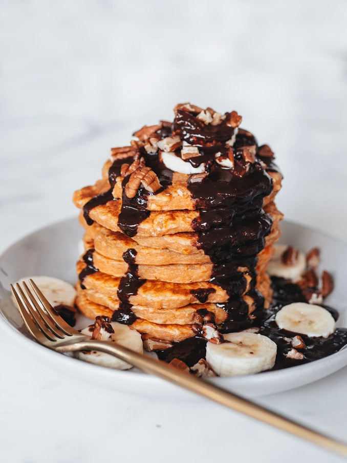 Chocolate Sweet Potato Pancakes